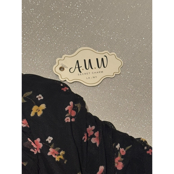 AUW Floral Mini Babydoll Sundress Adjustable Straps Elastic Pullover - 2X - Picture 3 of 8